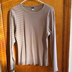 Old Navy Ribbed Plush Tee in Taupe